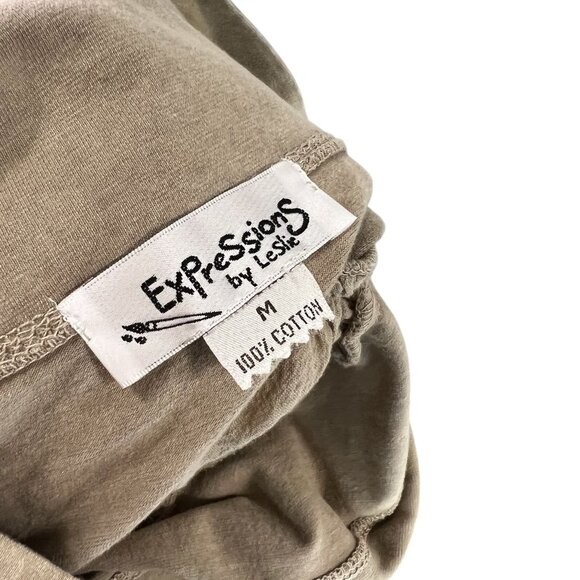 Expressions by Leslie Cotton Asymmetrical Skirt Dress Handpainted, Handmade M - Picture 2 of 7